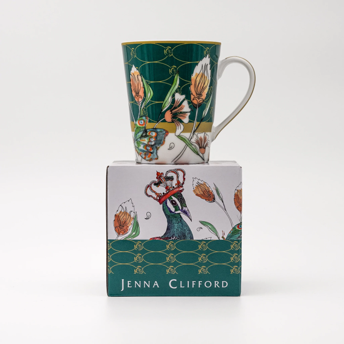 JENNA CLIFFORD - Peacock Coffee Mug - Green