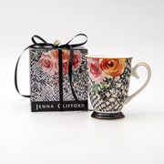 JENNA CLIFFORD - Peach Rose Mug in Gift Box (Set of 4)