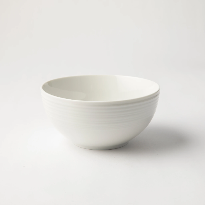 JENNA CLIFFORD - Embossed Lines Cereal Bowl - Cream White (Set of 4)