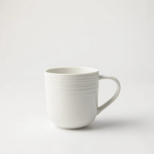 JENNA CLIFFORD - Embossed Lines Coffee Mug - Cream White (Set of 4)