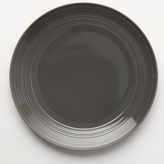 JENNA CLIFFORD - Embossed Lines Dinner Plate - Dark Grey (Set of 4)