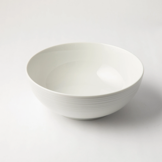 JENNA CLIFFORD - Embossed Lines Salad Bowl 25cm - Cream White
