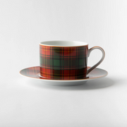 JENNA CLIFFORD - Red Tartan Cup & Saucer in Gift Box (Set of 4)