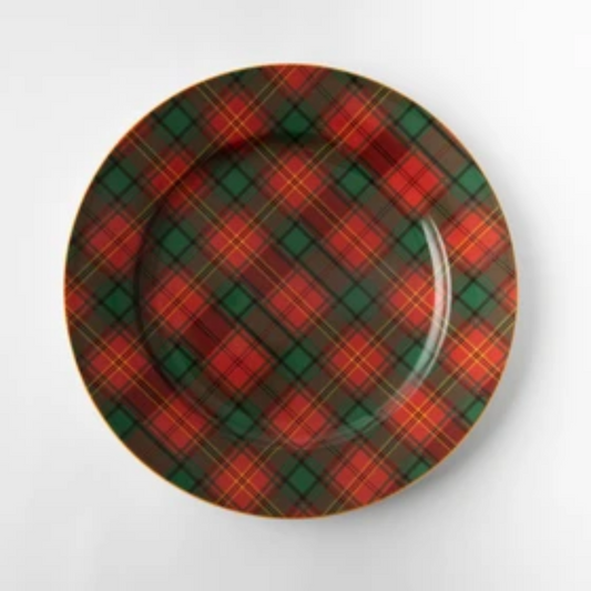 JENNA CLIFFORD - Red Tartan Dinner Plate
