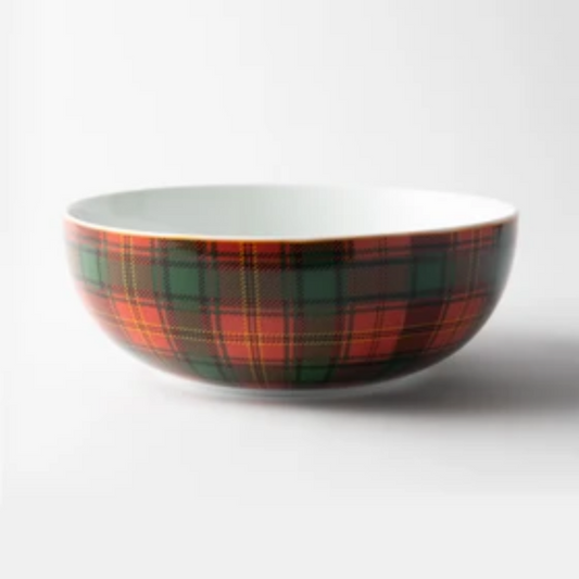 JENNA CLIFFORD - Red Tartan Salad Bowl 23cm