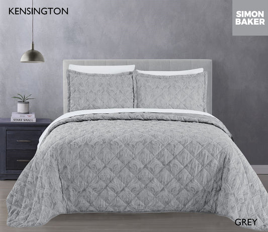 Simon Baker | Kensington Bedspread - Grey (Various Sizes)