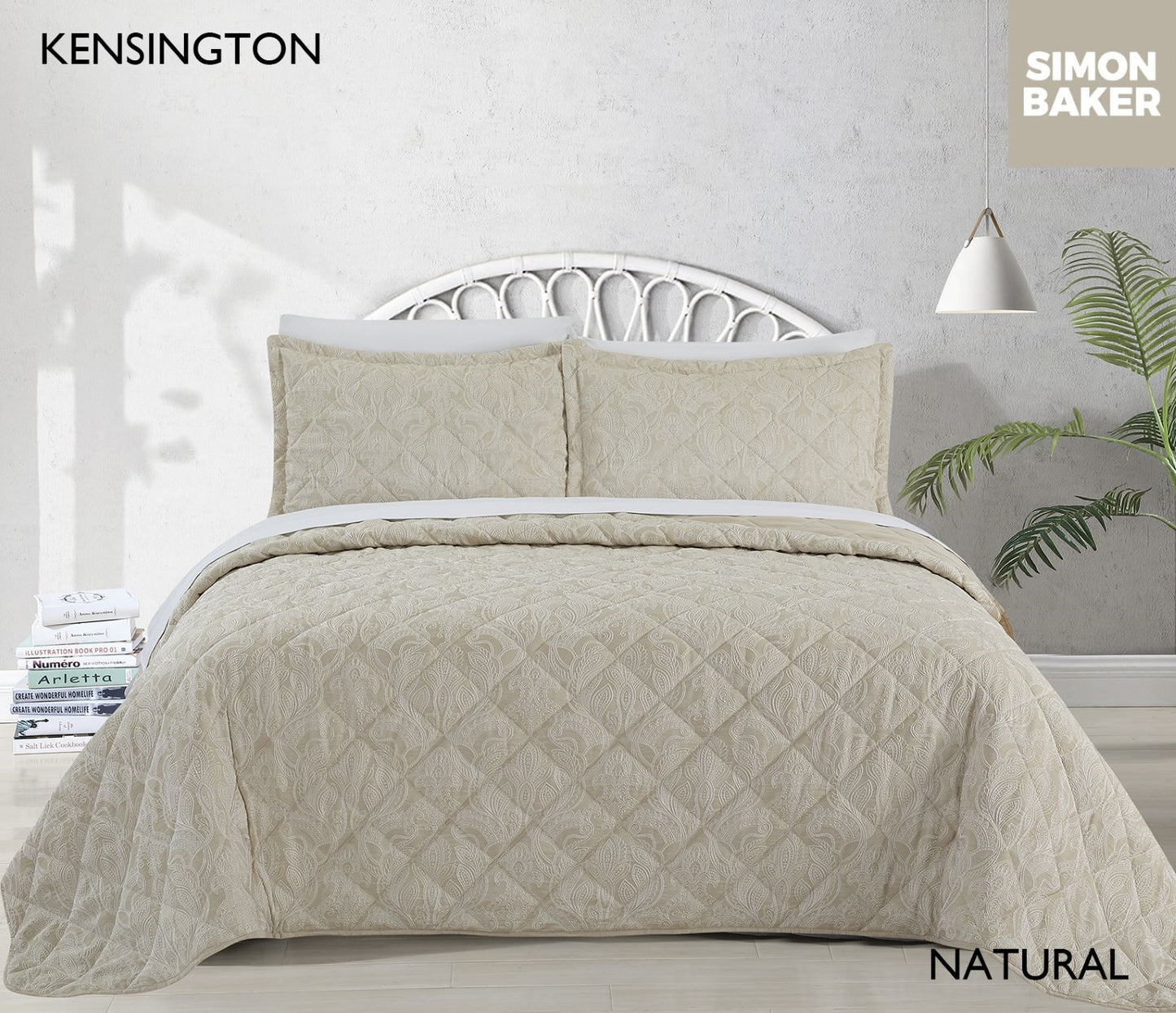 Simon Baker | Kensington Bedspread - Natural (Various Sizes)