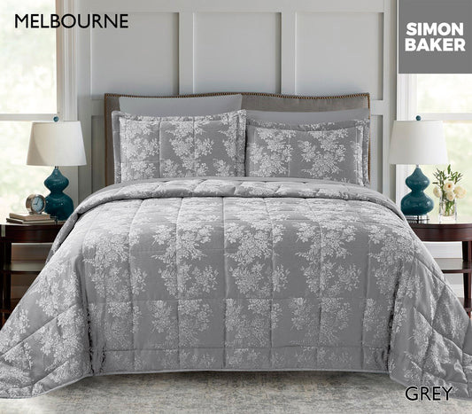 Simon Baker | Melbourne Comforter - Grey (Various Sizes)