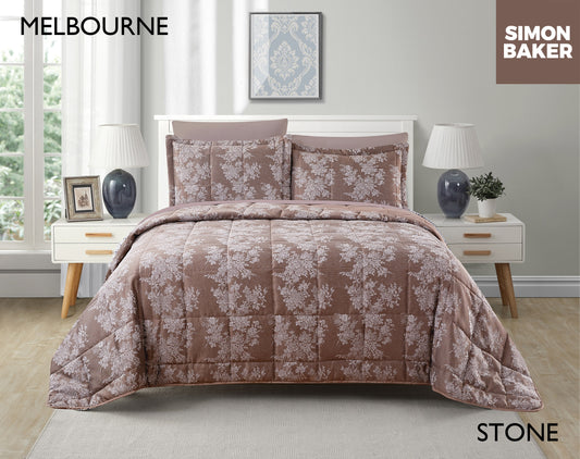 Simon Baker | Melbourne Comforter - Stone (Various Sizes)