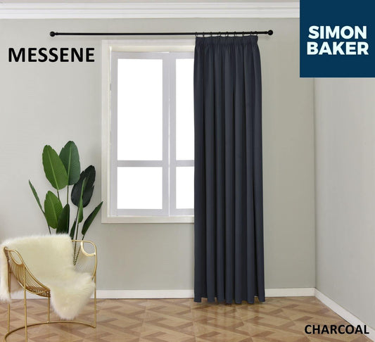 Simon Baker | Messene Tape Charcoal Curtain (Various Lengths)