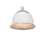 Glass Cheese Dome 15cm(H) × 18cm(W) & Wooden Base