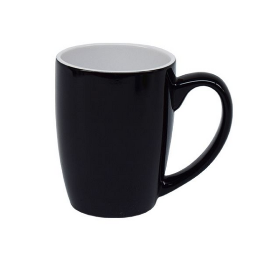 ﻿Standard Bullet Mug Black Outside/ White Inside 340ML (Set of 6)