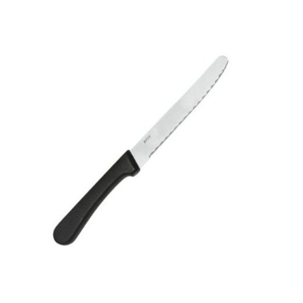 NOVA BLACK HANDLE STEAK KNIFE ROUND TIP (Set of 12)