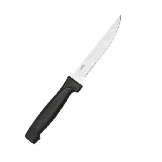 NOVA BLACK HANDLE STEAK KNIFE SHARP TIP (Set of 12)