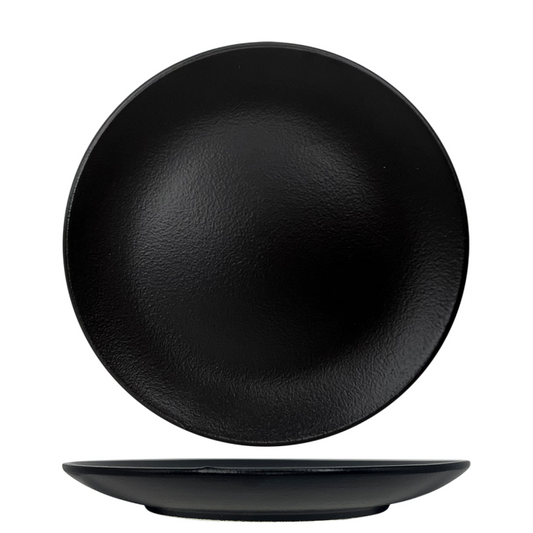 Nova Urban Texture Black Coupe Plate 26cm (Set of 6)