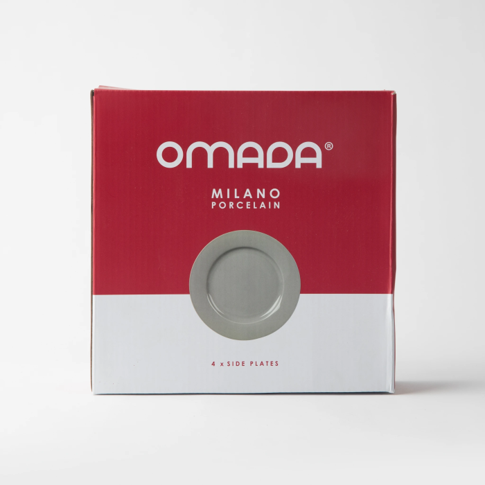 OMADA - Maxim 4pce Side Plate Set in gift box - Light Grey