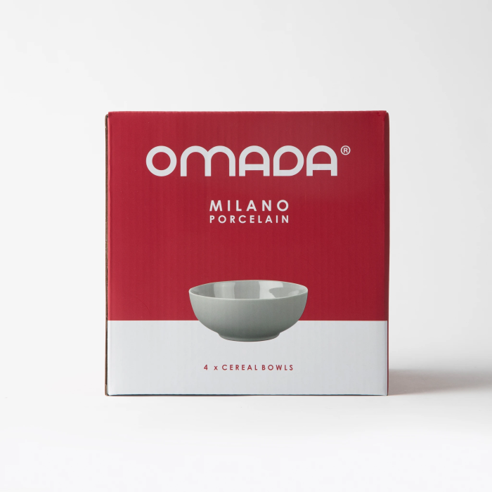 OMADA -  Maxim Cereal Bowl 4pce Set in gift box - Light Grey