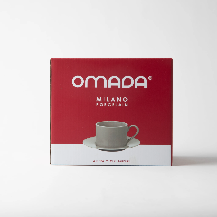 OMADA - Maxim Cup & Saucer 4pce in gift box - Light Grey