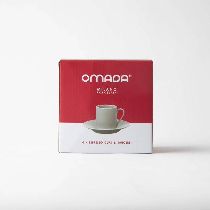 OMADA - Maxim Espresso Cup & Saucer 4pce in gift box - Light Grey