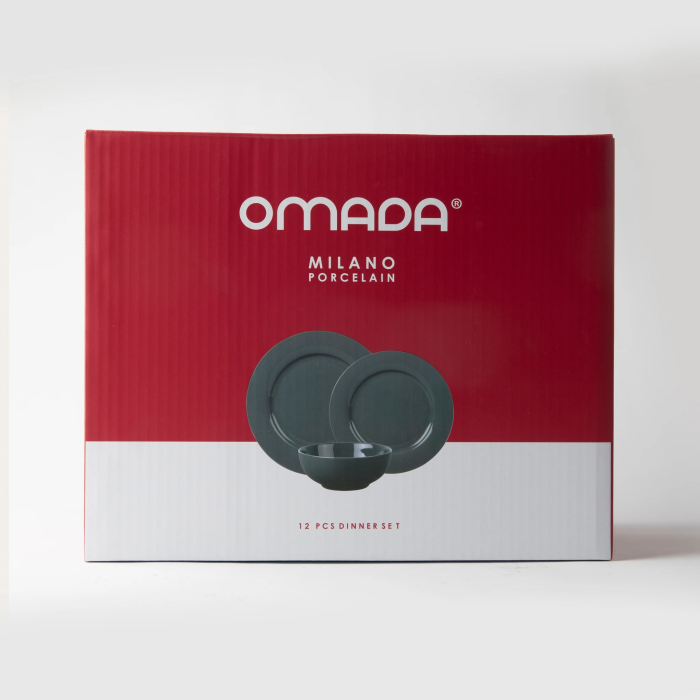 OMADA - Maxim 12pce Dinner Set in gift box - Dark Grey
