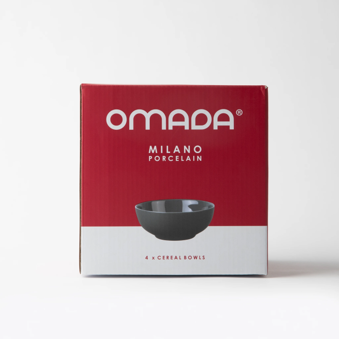 OMADA -  Maxim Cereal Bowl 4pce Set in gift box - Dark Grey