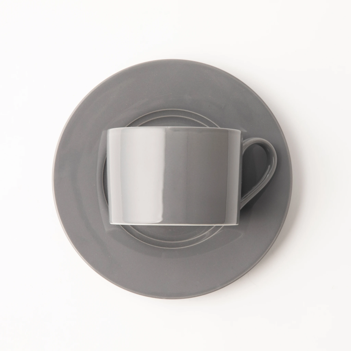 OMADA - Maxim Cup & Saucer 4pce in gift box - Dark Grey