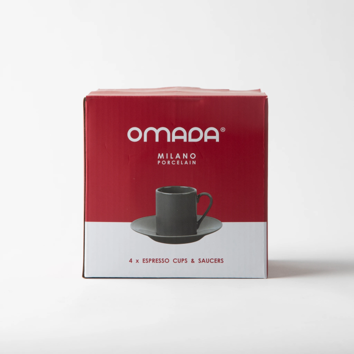 OMADA - Maxim Espresso Cup & Saucer 4pce in gift box - Dark Grey