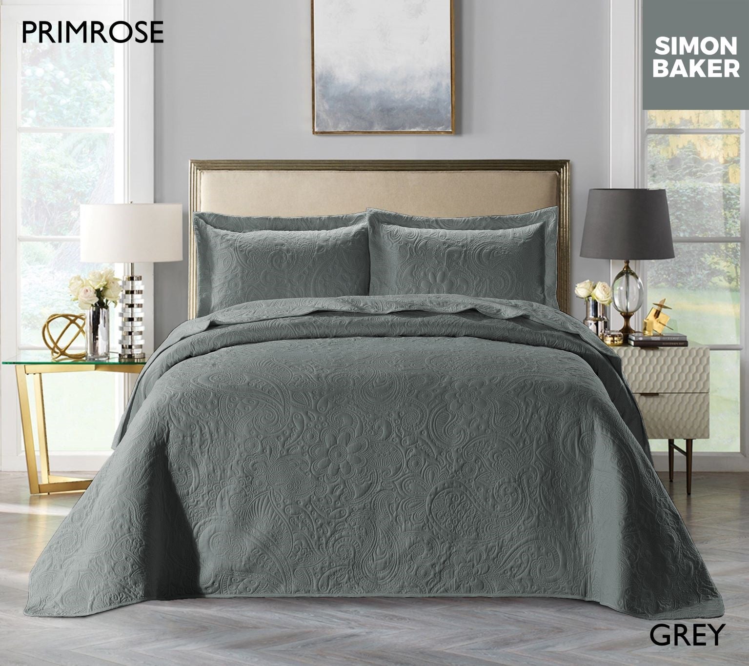 Grey store quilted bedspread