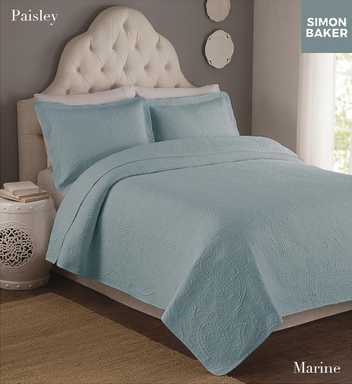 Simon Baker | Paisley Bedspread Marine (Various Sizes)