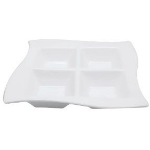 Platter | 4 DIVISION STYLE SQUARE WAVE PLATE 21cm