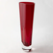KROSNO - Red Vase Oval 38cm(H) x 13.5cm(W) x 10cm(W)