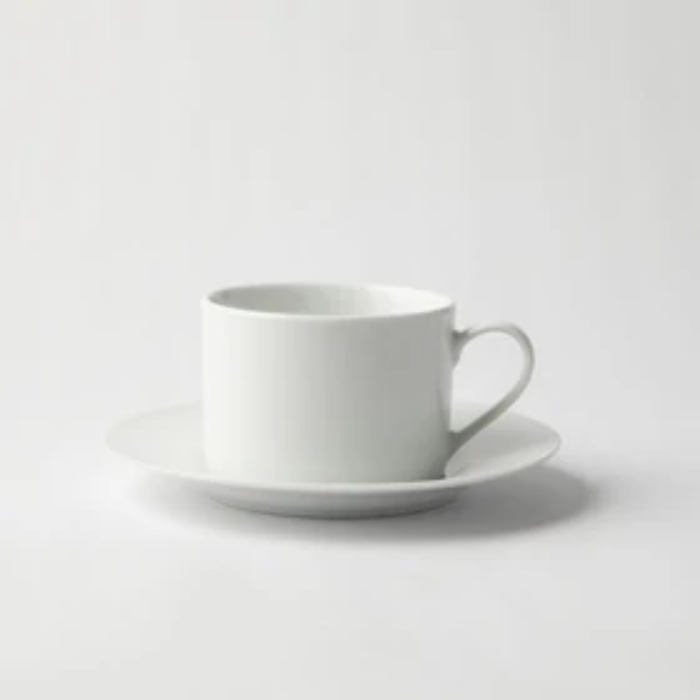 GALATEO - Super White Rim Cup & Saucer (Set of 4)