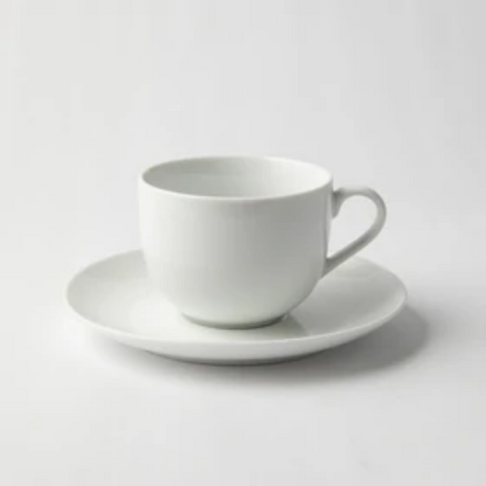 GALATEO - Super White Coupe Cup & Saucer (Set of 4)