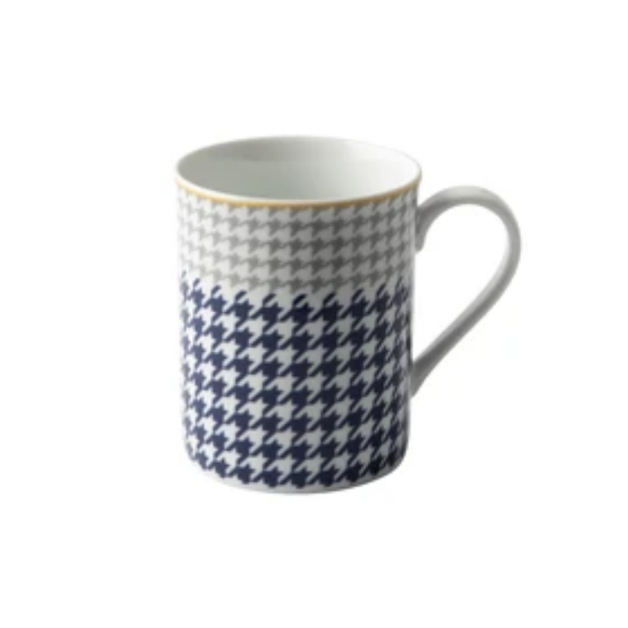 GALATEO - Blue Check Coffee Mug (Set of 4)