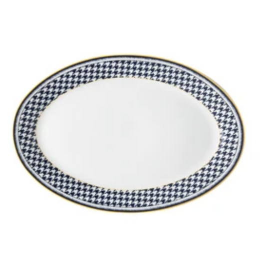 GALATEO - Blue Check Oval Platter