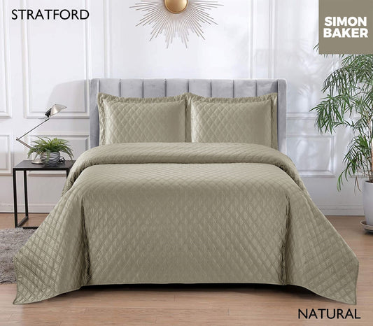 Simon Baker | Stratford Bedspread - Natural (Various Sizes)