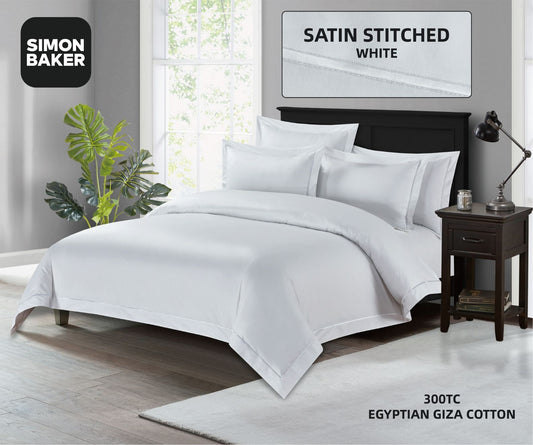 Simon Baker | 300TC 100% Egyptian Cotton FLAT SHEET XL White (Various Sizes)