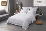 Simon Baker | 400TC Egyptian Giza Cotton Sateen Pleated Oxford Duvet Cover Set - White