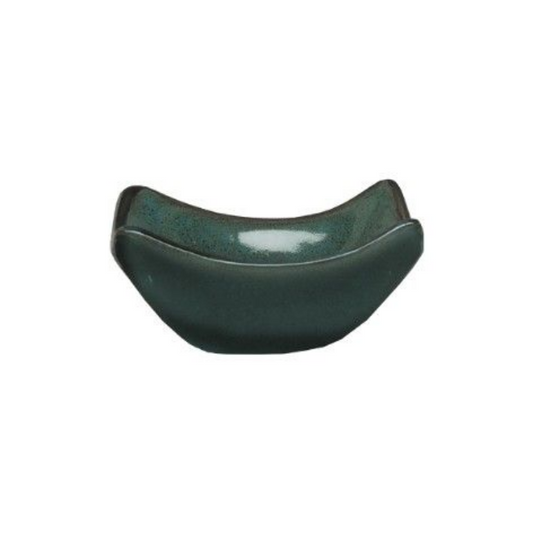 NOVA STYLE Curved Square Soy Dish 7.5cm Green (Set of 12)