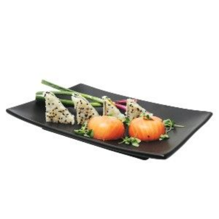 ﻿Dinner Plate - NOVA STYLE Rectangular Board Matt Black 30cm (Set of 6)