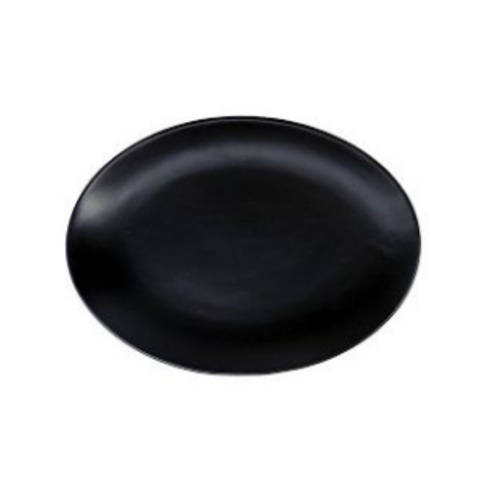 ﻿Nova Style Oval Coupe Plate 30cm Matt Black (Set of 6)