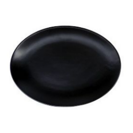 Nova Style Oval Coupe Plate 35cm Matt Black (Set of 6)