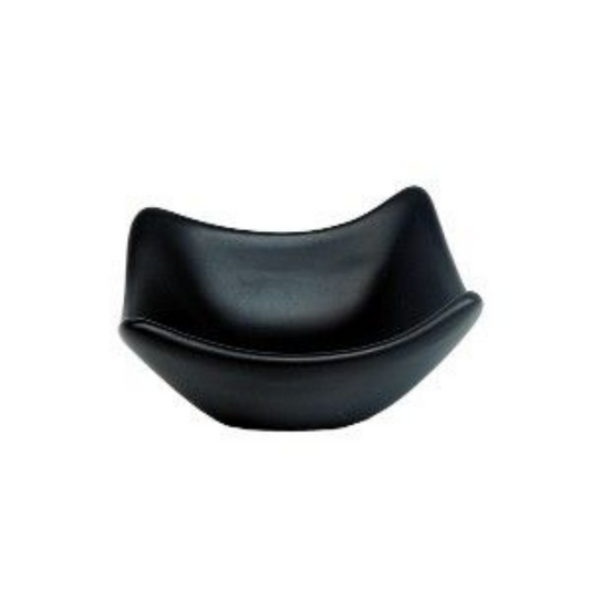 ﻿NOVA STYLE Curved Square Soy Dish 7.5cm Matt Black (Set of 12)