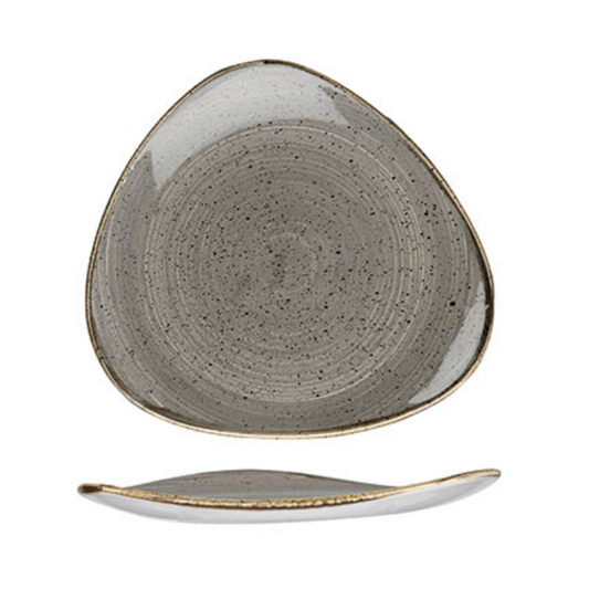 Churchill Peppercorn Grey – Triangle Plate 22.9cm - Set of 12