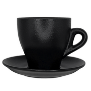 Nova Urban Texture Black Cup 260ml & Saucer 14cm (Set of 6)