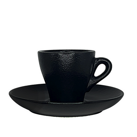 Nova Urban Texture Black Espresso Cup 70ml & 12cm Saucer (Set of 6)