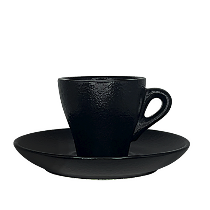 Nova Urban Texture Black Espresso Cup 70ml & 12cm Saucer (Set of 6)